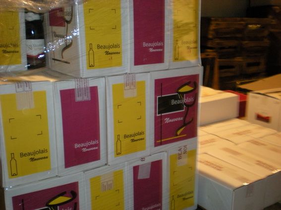 Palette de Beaujolais Nouveau Bientôt le départ